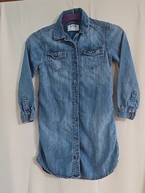 Old Navy Medium Blue Denim Shirt Dress